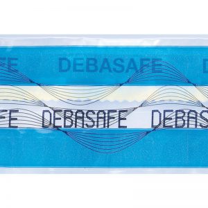 Gros plan sur DEBATAPE HighPlus : sceau de sécurité blue avec impression noire.