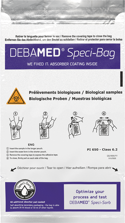 DEBAMED Speci-Bag Speci-Sorb Vue de dessus