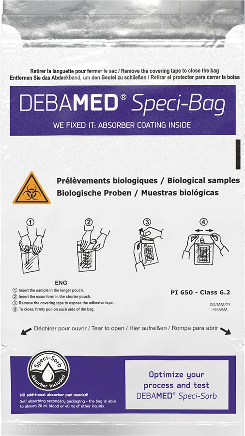 DEBAMED Speci-Bag Speci-Sorb Vue de dessus