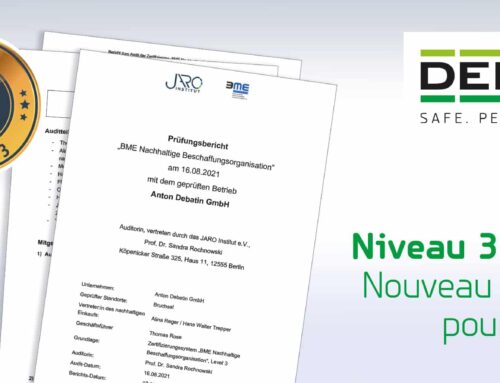 Vérifié et validé : DEBATIN labélisé « BME organisation des achats durables – Niveau 3